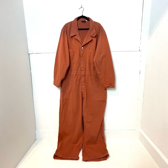 Big Bud Press Everyday Long Sleeve Jumpsuit Burnt Orange Plus Size 4X Unisex - Picture 1 of 11